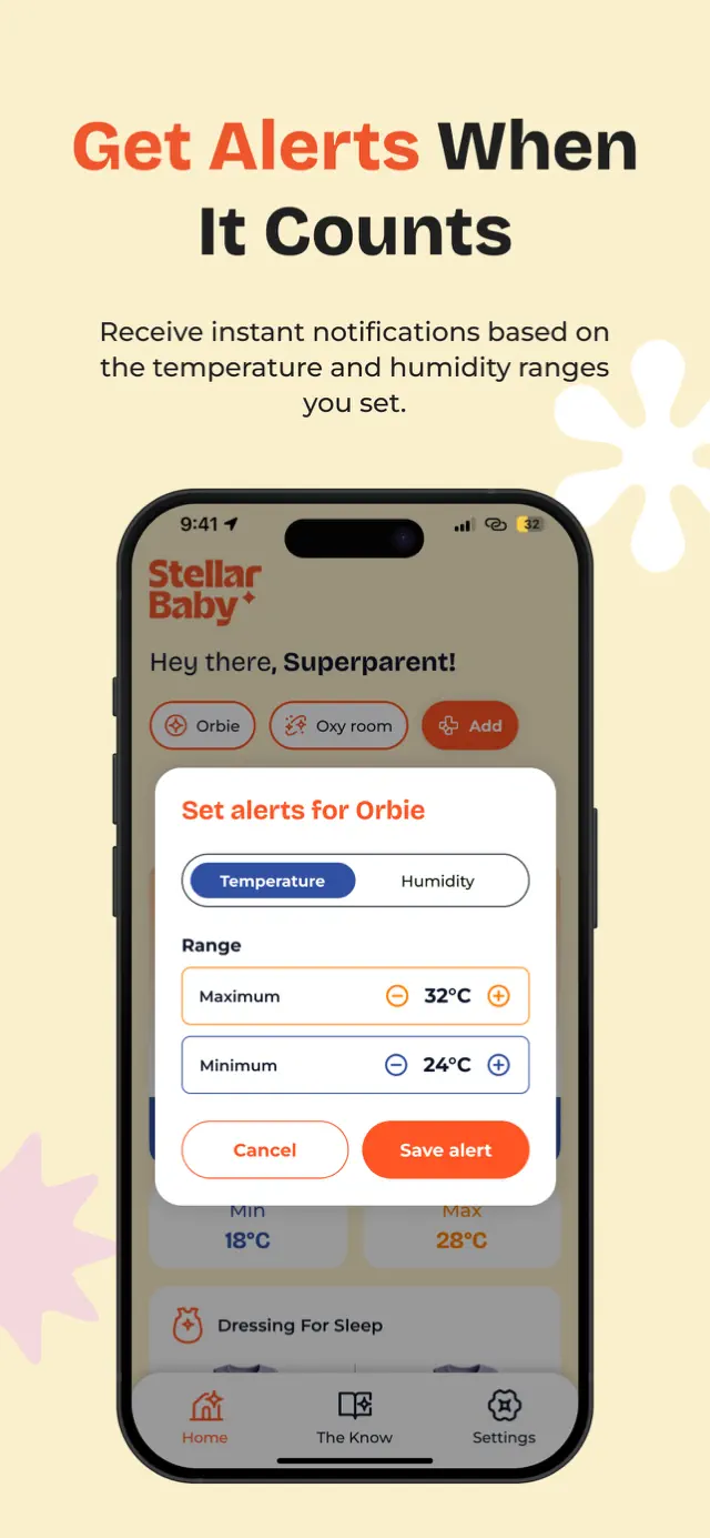 Stellar Baby app: temperature alerts for parents